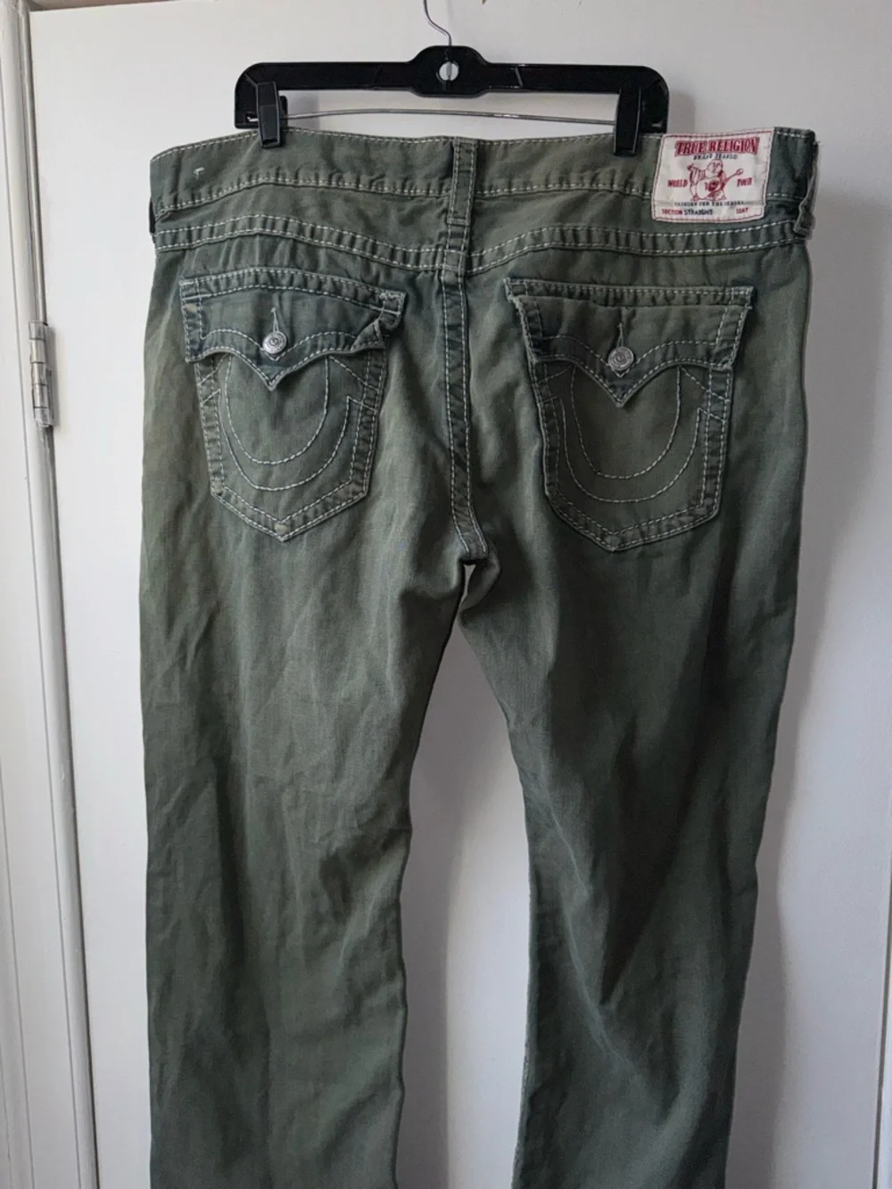 True Religion Men's Olive Straight Jeans